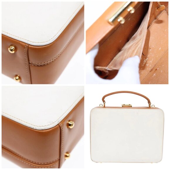 GUCCI Hand Bag Leather 2way White Gold - Picture 10 of 14